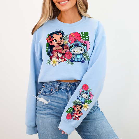 HK Lilo & Stitch  W/ Sleeve DTF Transfer