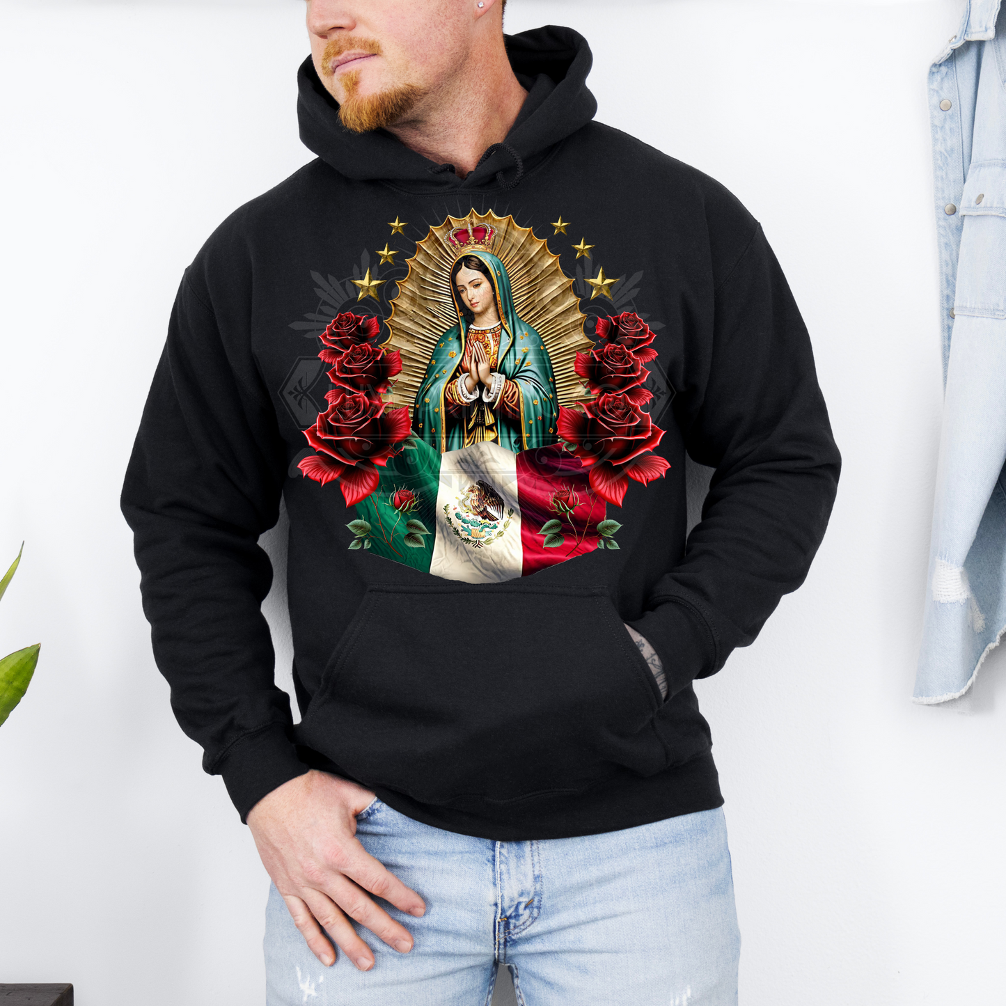 Virgen De Guadalupe Mexican Flag DTF Transfer