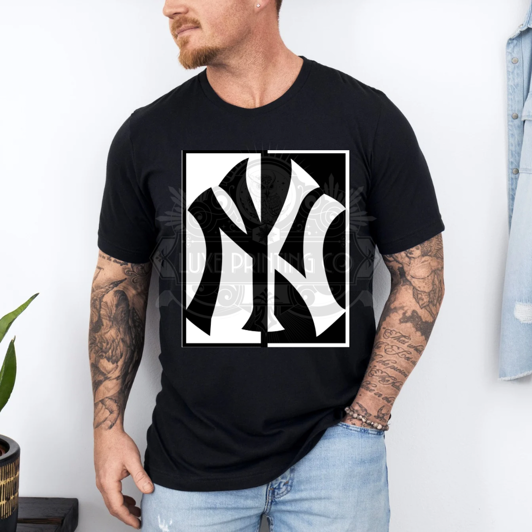 Black & White Yakees DTF Transfer