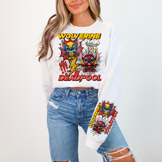W & D Stitch   W/ Sleeve DTF Transfer