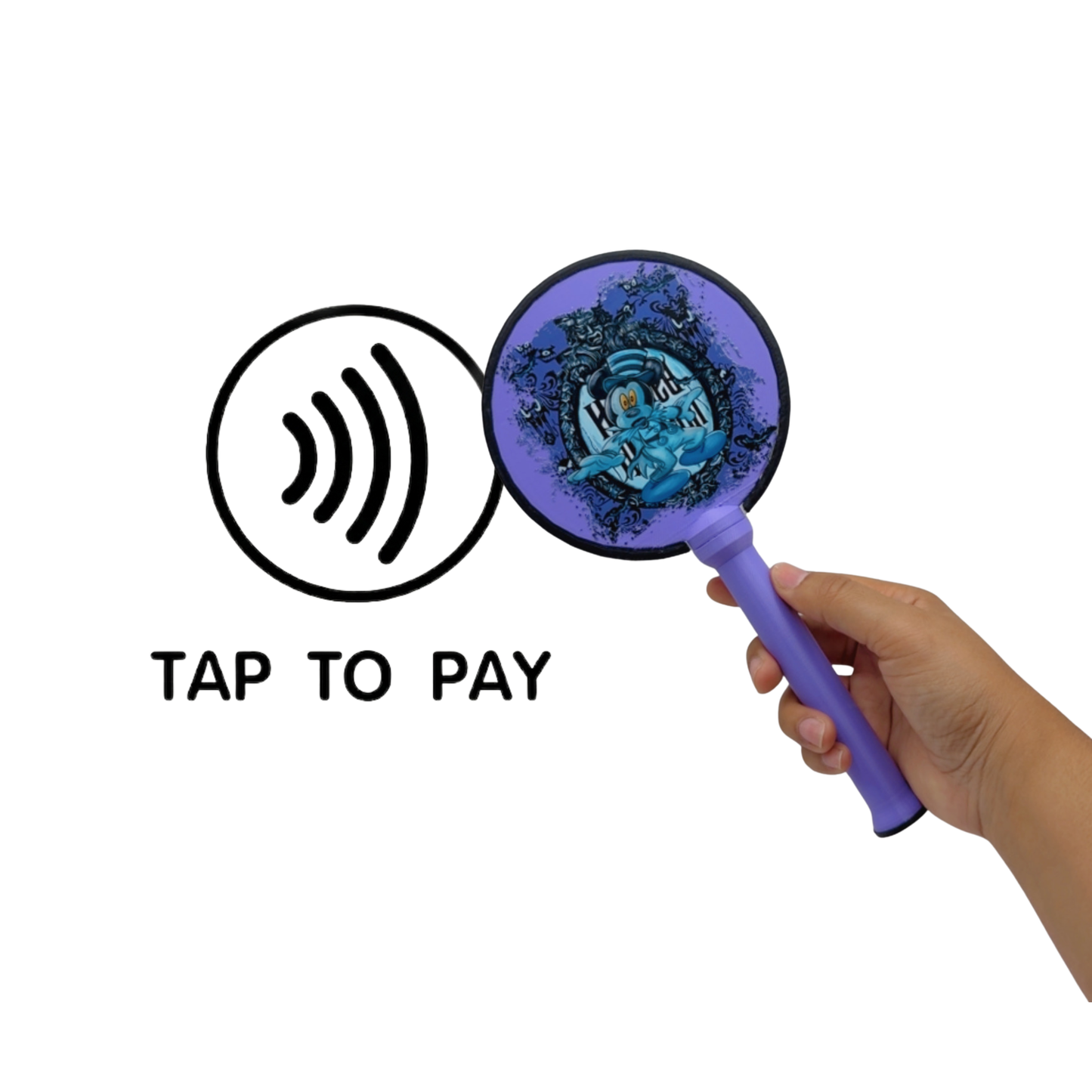 Haunted Mansion | Welcome Foolish Mortals Sign | Disney Decor | Round Halloween Sign | Tap & Pay Wand