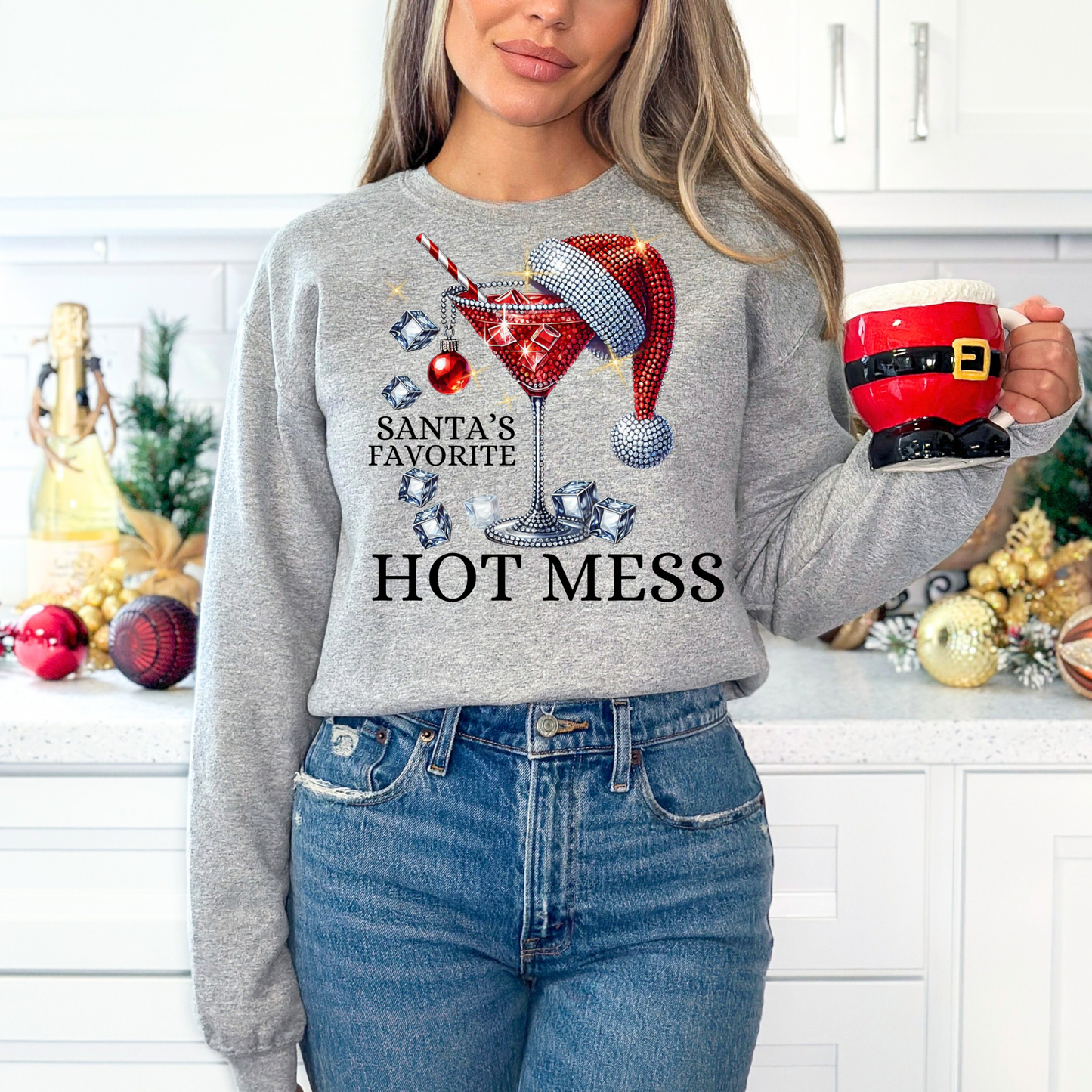 Santa’s Favorite Hot Mess- Red DTF Transfer