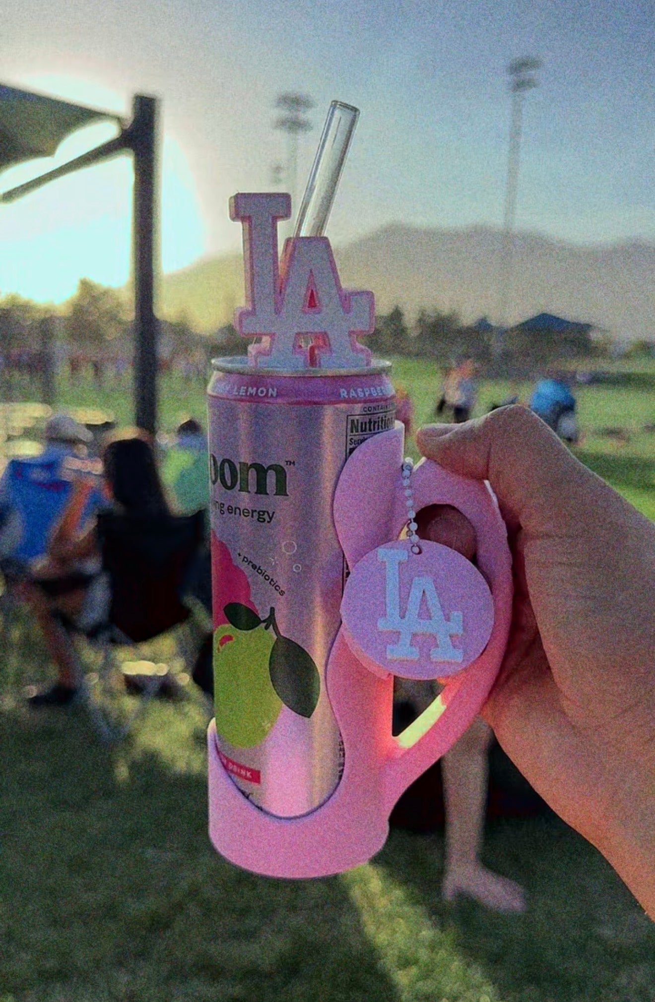 Slim Can holder W/ Can Opener & Straw Topper Bundle