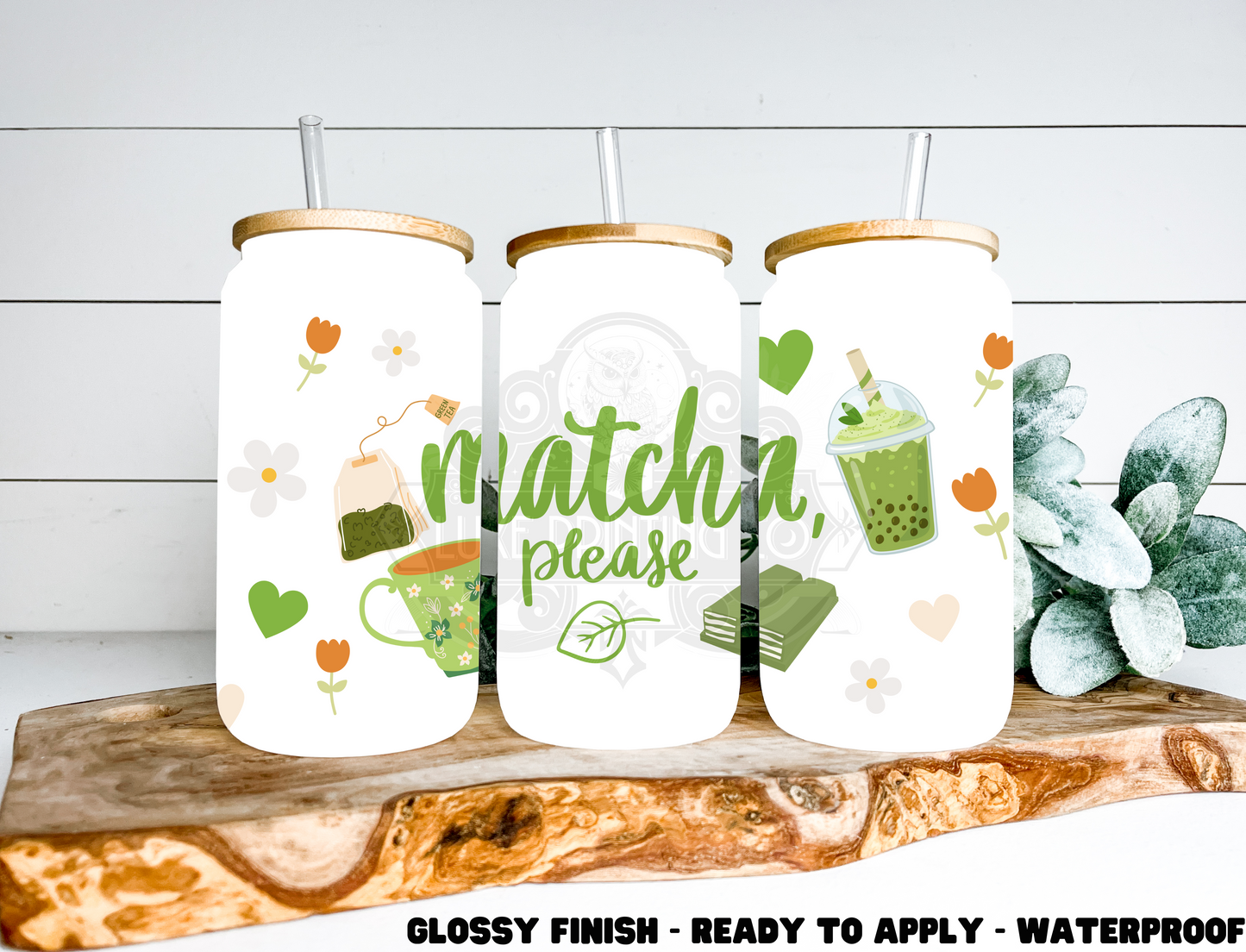 Matcha Please - 16 oz Glass Wrap