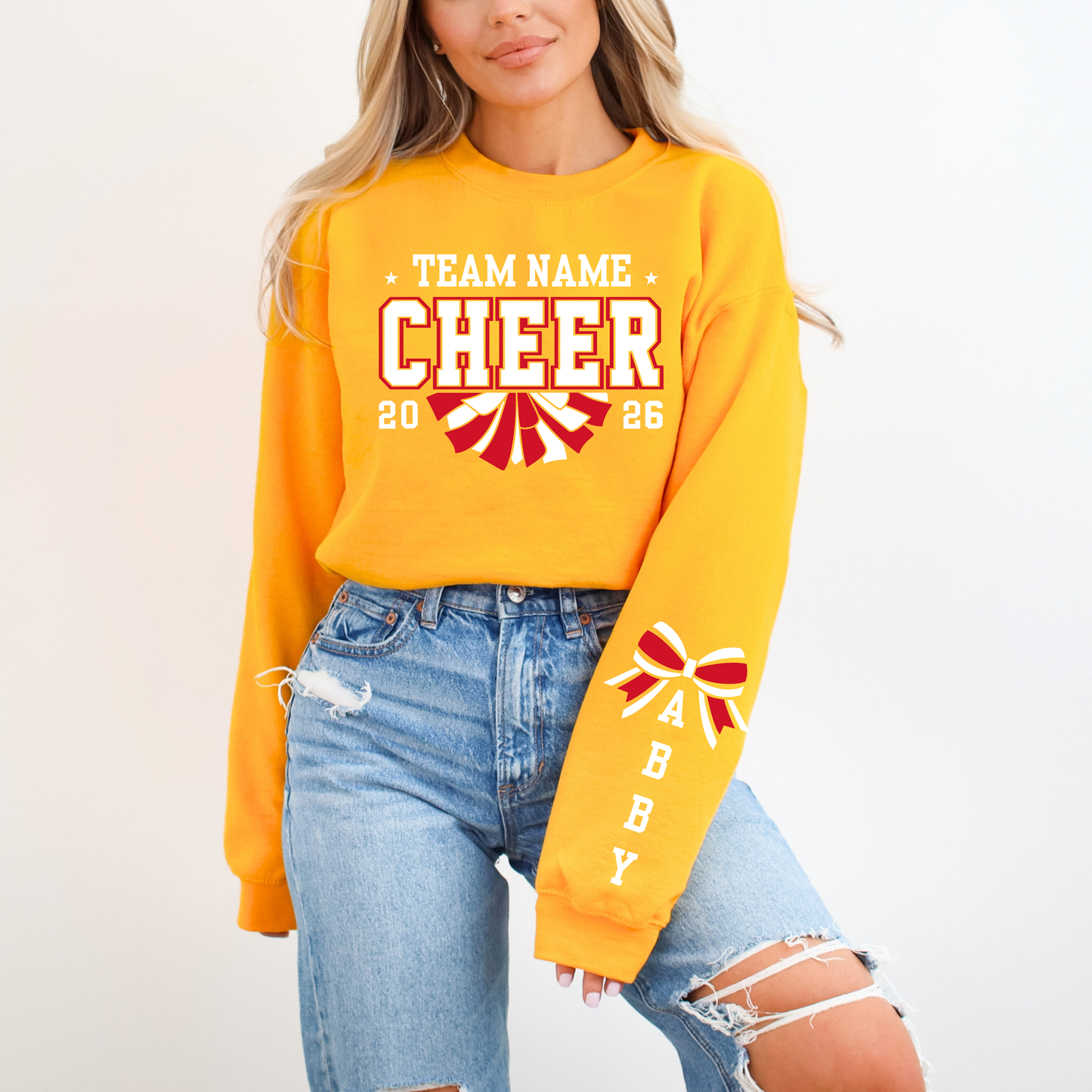 Cheer Team Front & Sleeve Sweatshirt