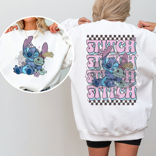 Ohana Stitch  ( Front & Back )  DTF Transfer