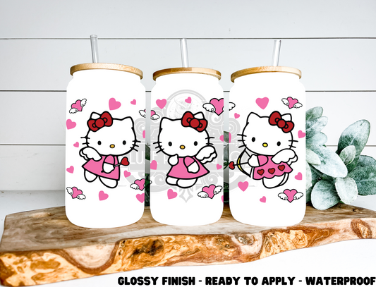 Pink Kitty Love - 16 oz Glass Wrap