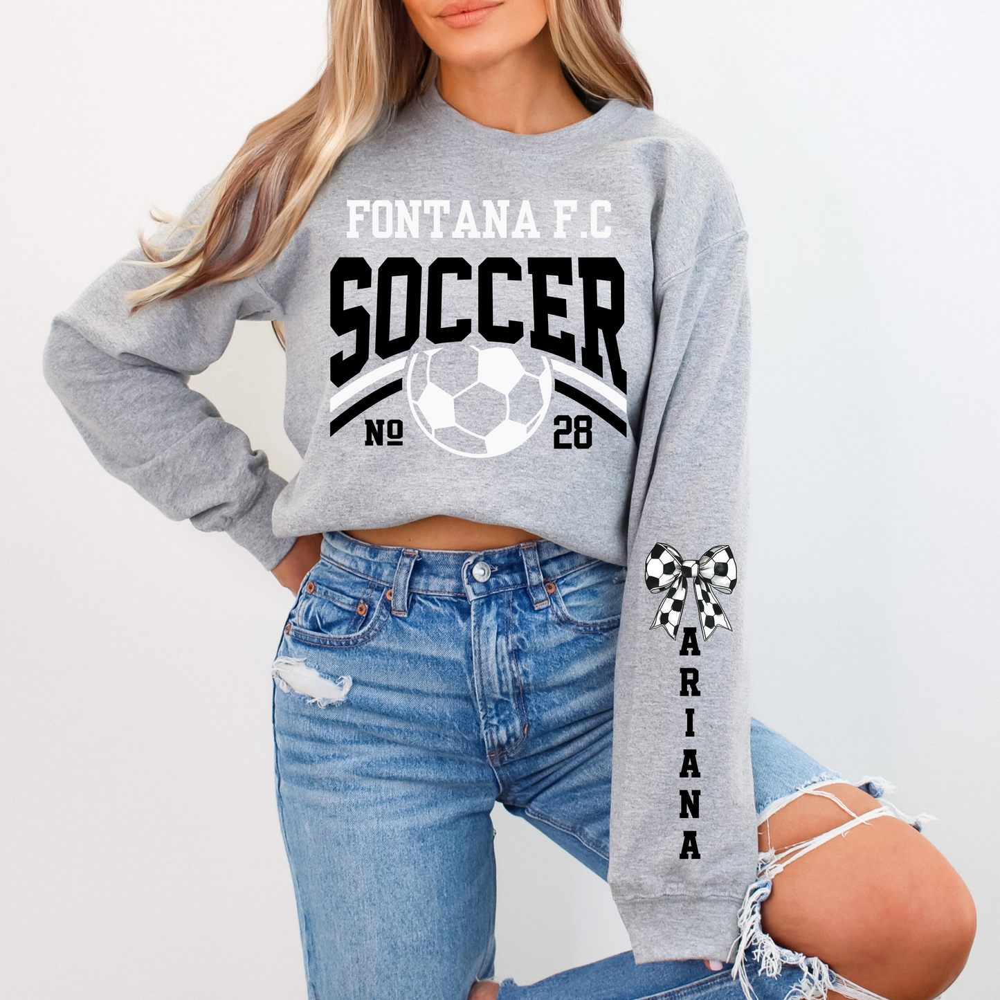 Soccer Team Front & Sleeve Sweatshirt