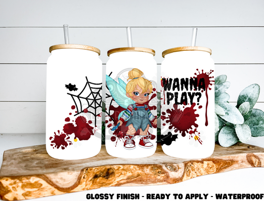 Wanna Play? - 16 oz Glass Wrap