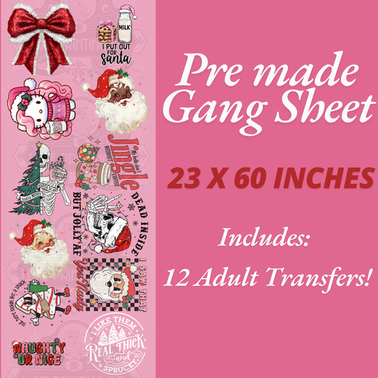 Christmas Adult  Premade Gang Sheet