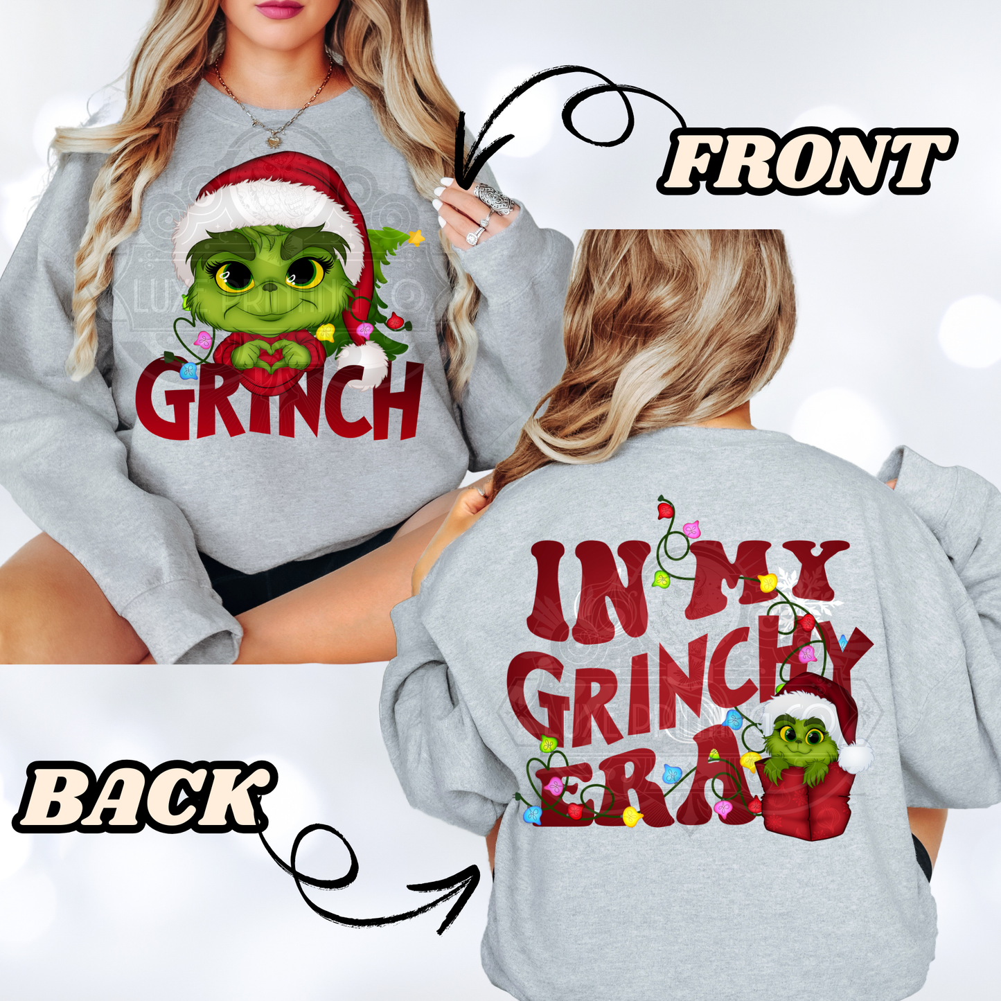 Grinchy Front & Back DTF Transfer