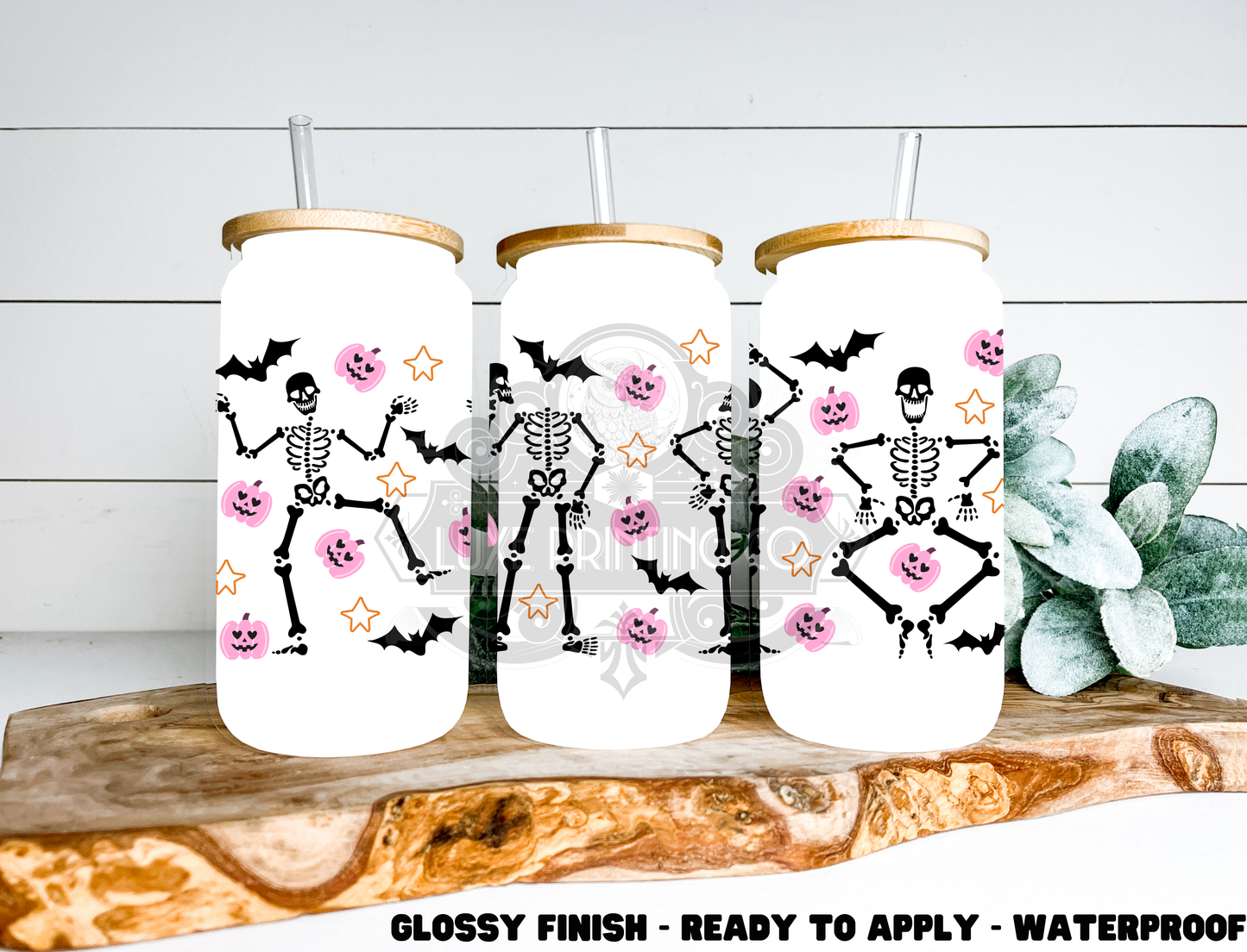 Dancing Skeleton  - 16 oz Glass Wrap