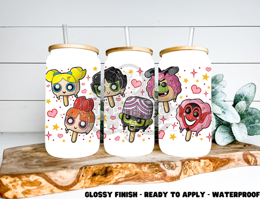 Powerpuff Pop - 16 oz Glass Wrap