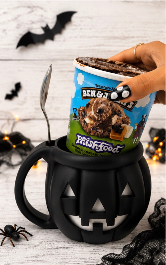 Pumpkin Ice Cream Pint Holder | Halloween Ice Cream Cozy | Pint Mug | 3D Printed Gift