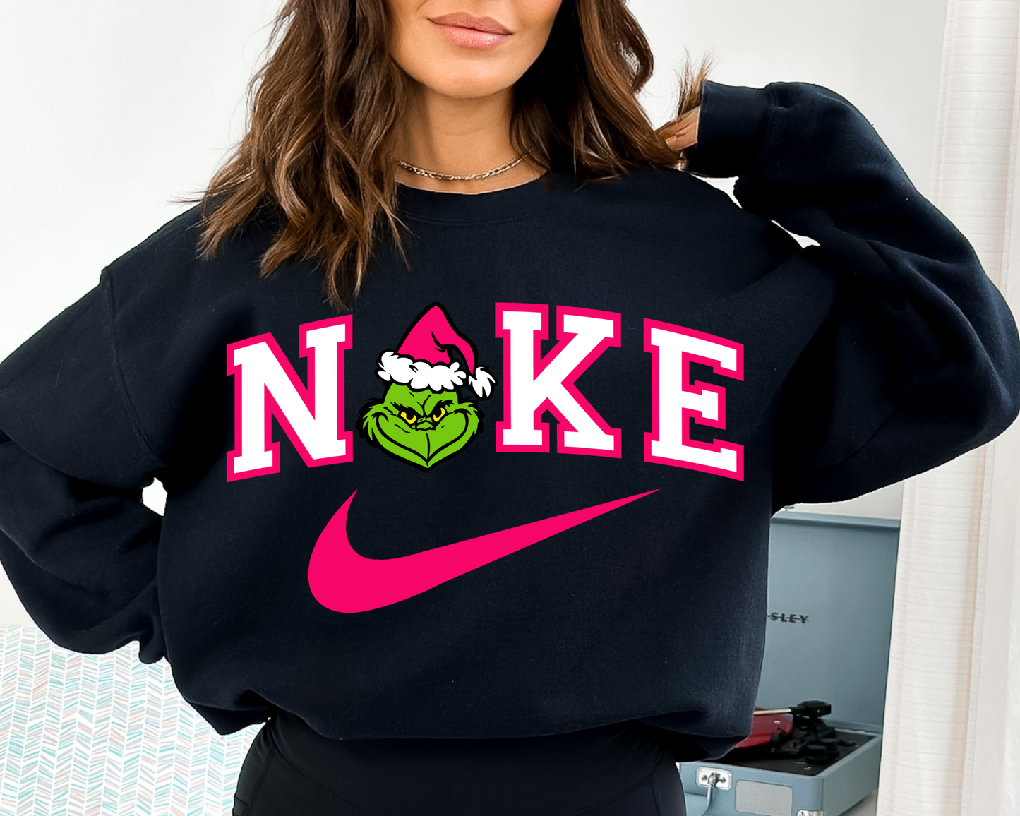 Pink Grinch Nike DTF Transfer