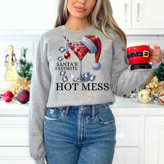 Santa’s Favorite  Hot Mess- Red  DTF Transfer