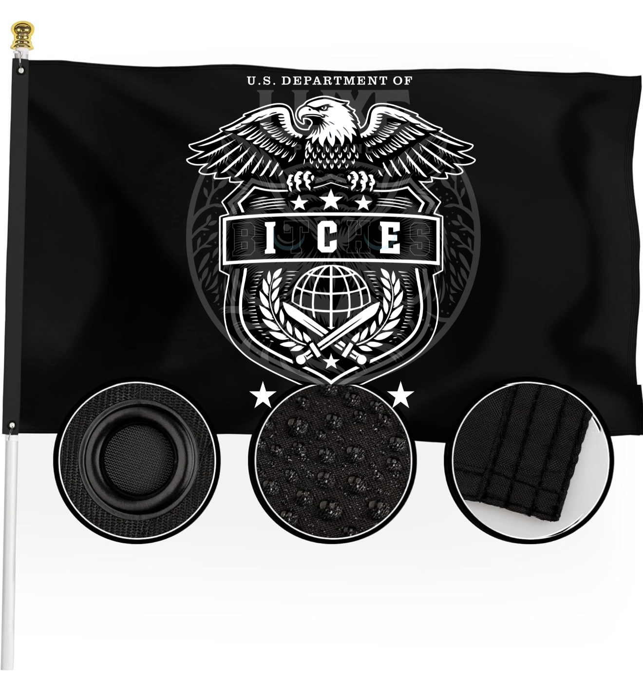 3 X 5 FT BLACK POLYESTER FLAG